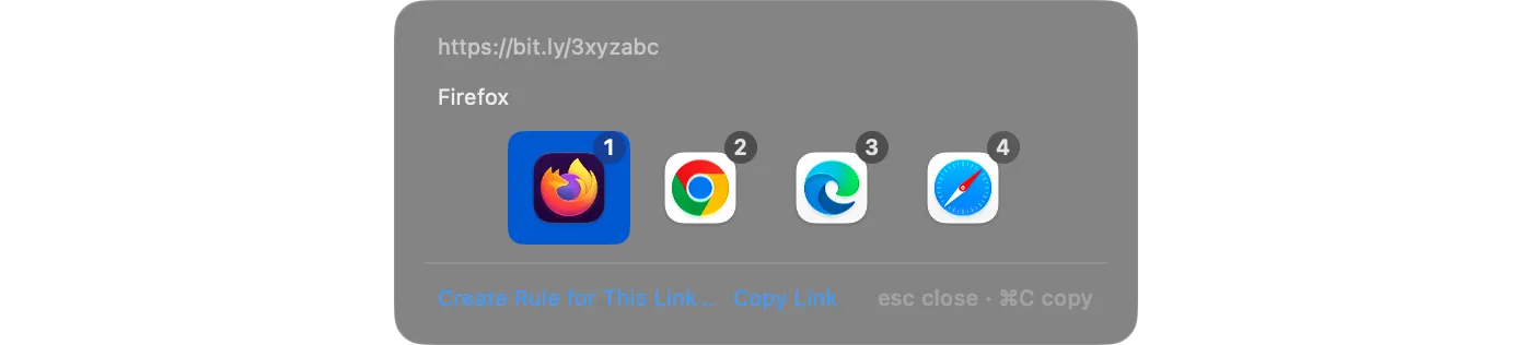 The same picker as a horizontal row of icons without names